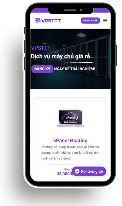 Website mẫu trên điện thoại