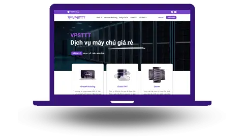 Website mẫu trên laptop